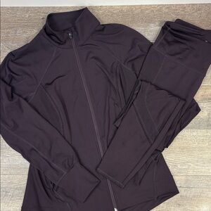 Tangerine Activewear Set – Jacket & Leggings (Size M) —Plum